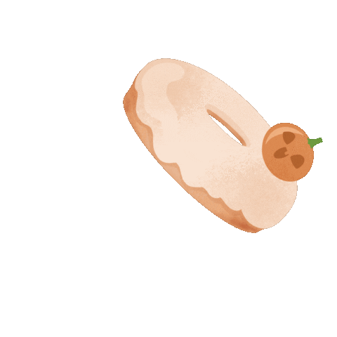 halloween pumpkin glazed donut doodle
