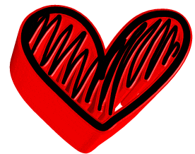 handdrawn red heart doodle