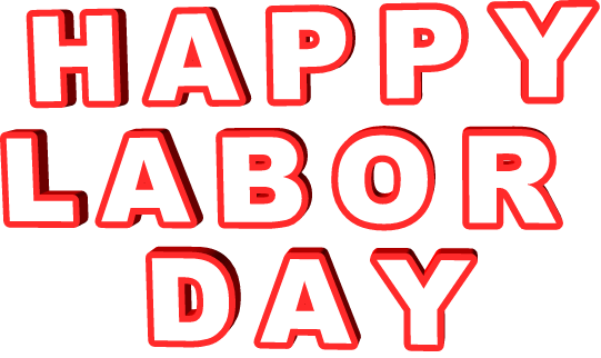 happy labor day text doodle