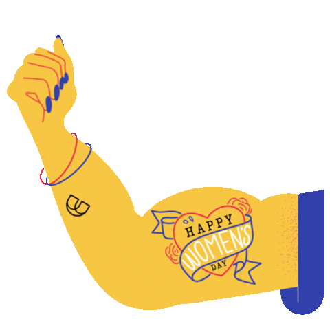 happy womens day strong arm doodle