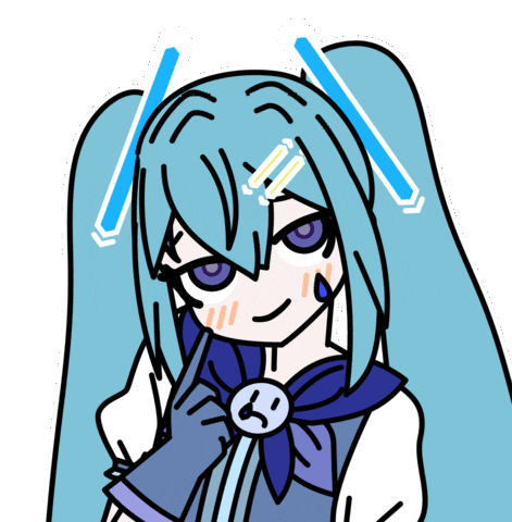 hatsune miku side eye smug doodle