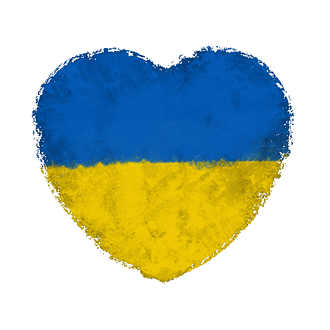 heart shaped ukrainian flag doodle