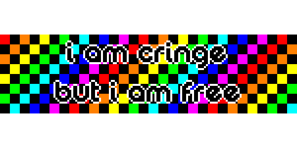 i am cringe but i am free pixel art doodle