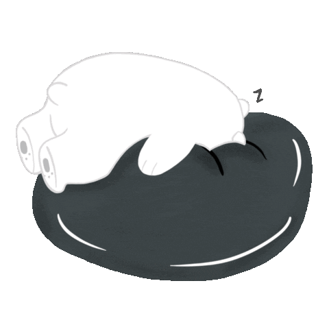 ice bear sleeping on beanbag doodle