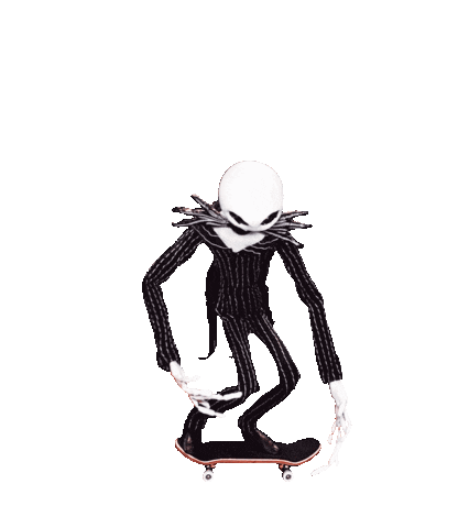 jack skellington skateboarding trick doodle