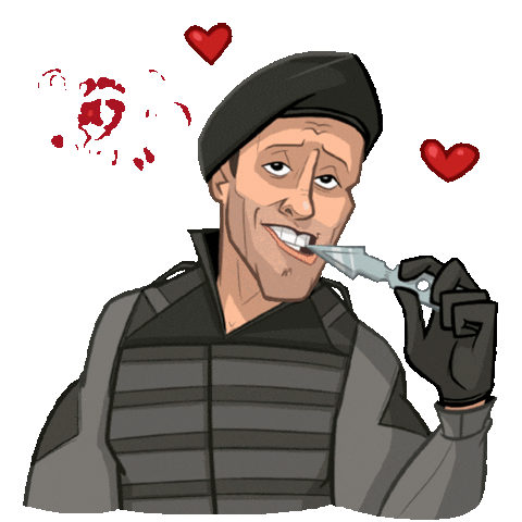 jason statham funny knife bite doodle