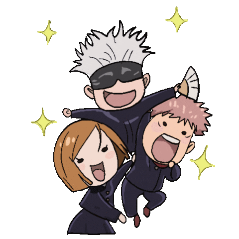 jujutsu kaisen gojo yuji nobara celebrating doodle
