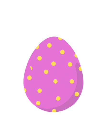 jumping purple polka dot easter egg doodle