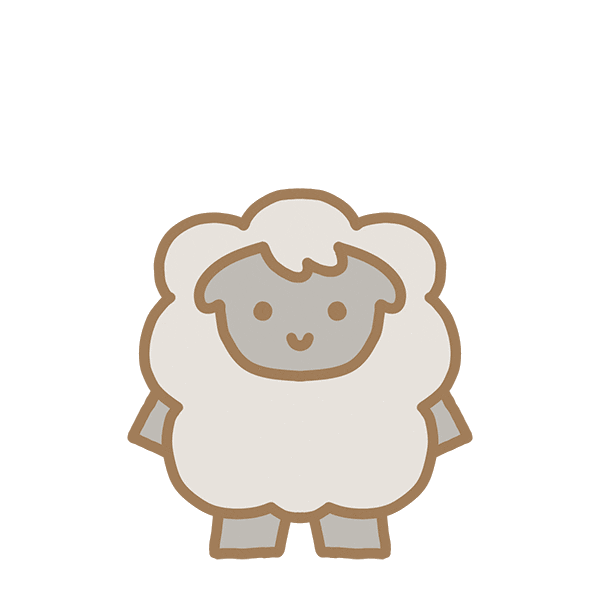 kawaii fluffy sheep heart doodle