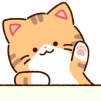 kawaii waving kitten peeking doodle