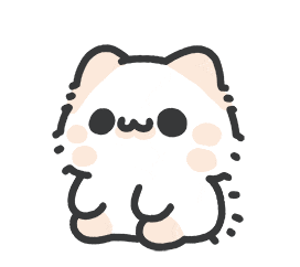kawaii white kitten happy doodle