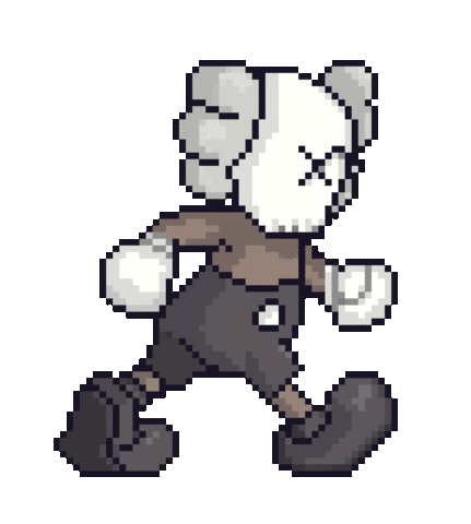 kaws companion pixel walk doodle