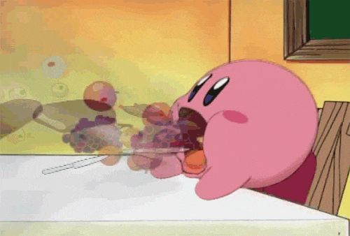 kirby eating doodle