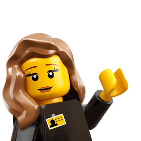 lego businesswoman waving doodle