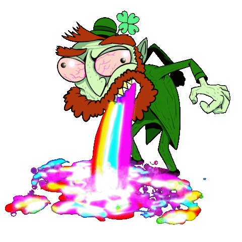 leprechaun rainbow puke st patricks day doodle