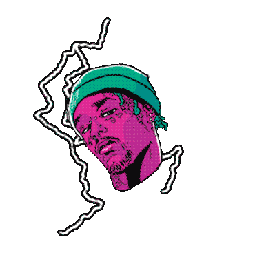 lil uzi vert neon lightning pop art doodle