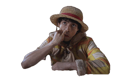 luffy straw hat picking nose doodle
