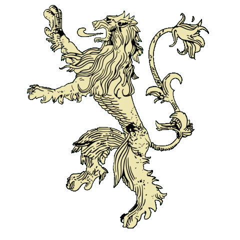 medieval heraldic lion rampant crest doodle
