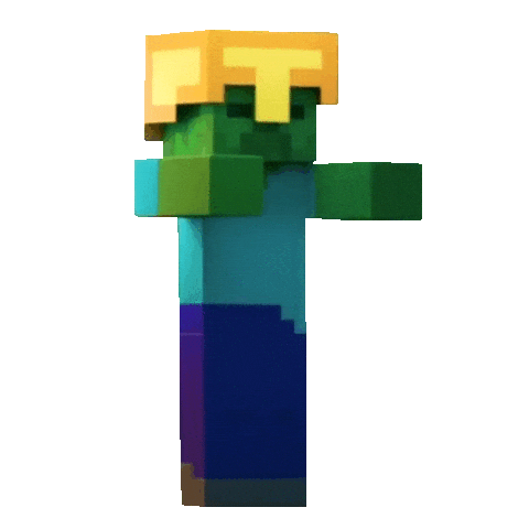 minecraft gold helmet zombie doodle