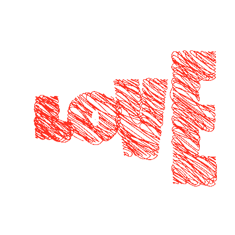 minimal love word doodle