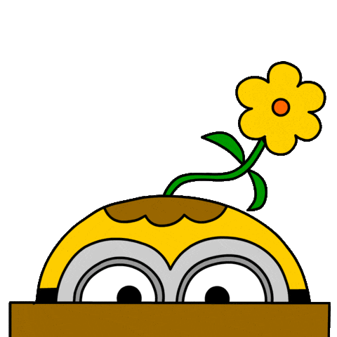 minion with flower doodle