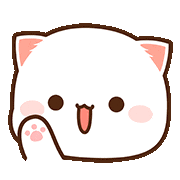mochi peach cat waving paw doodle