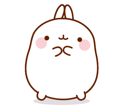 molang bunny blowing kiss hearts doodle