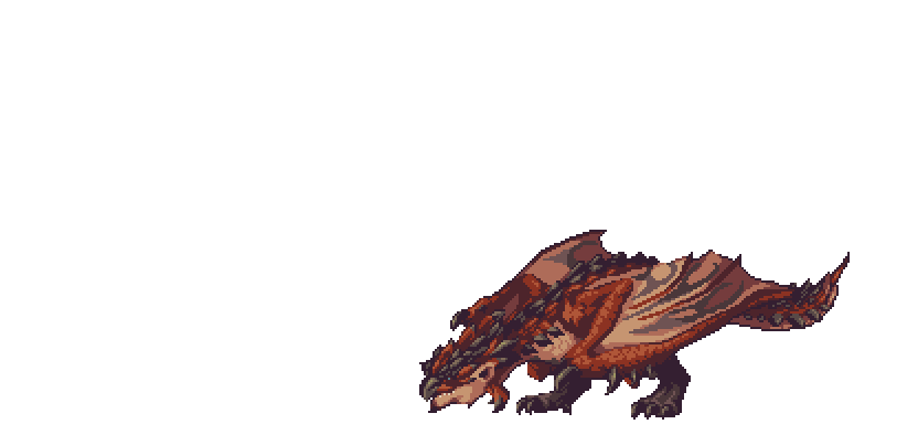 monster hunter dragon pixel doodle