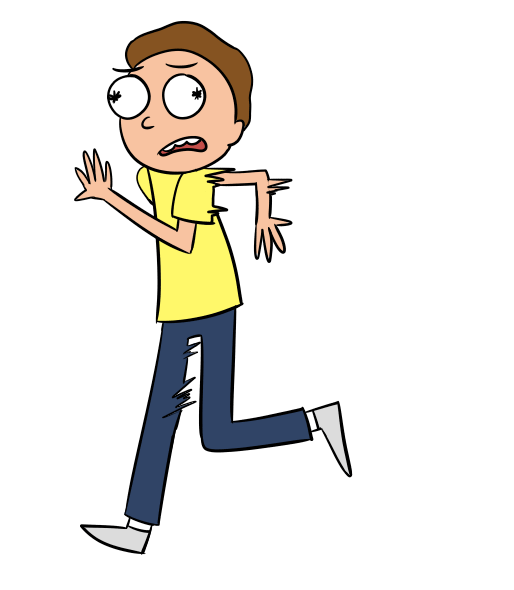 morty running scared doodle