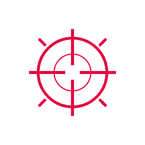 neon red crosshair target doodle