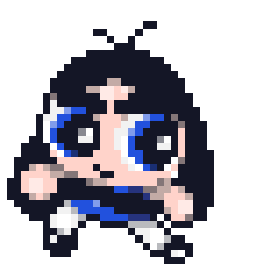newjeans x powerpuff girls minji pixel doodle