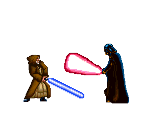 obi wan vs darth vader retro pixel doodle
