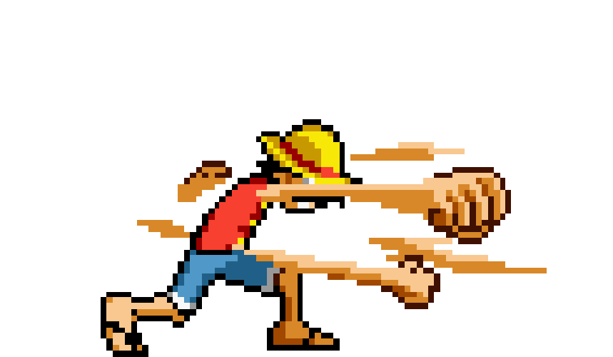 one piece monkey d luffy gomu gomu pistol pixel doodle