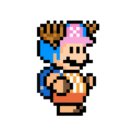 one piece tony tony chopper x super mario pixel crossover doodle