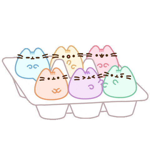 pastel kawaii pushee cats in egg carton