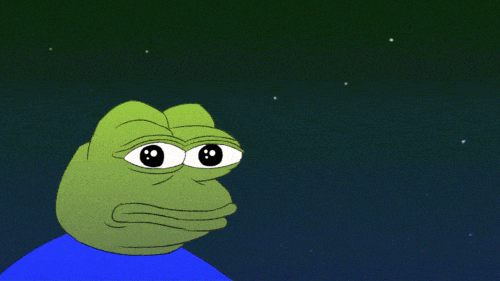 pepe the frog looks into space meme doodle