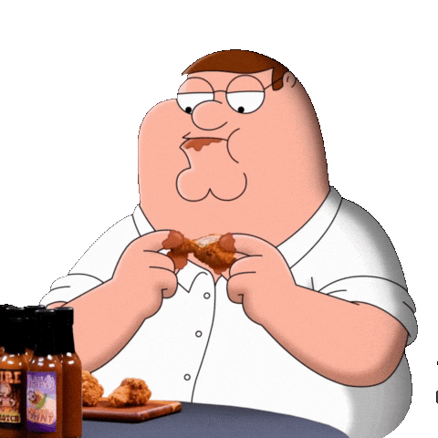 peter griffin eating chicken wings family guy doodle