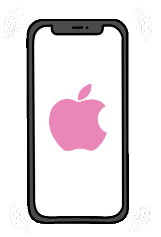 pink apple logo iphone ringing doodle