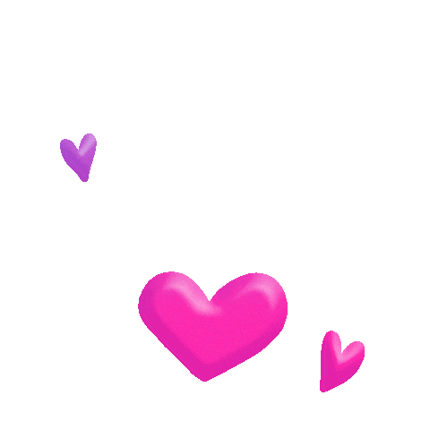 pink glossy hearts floating love doodle