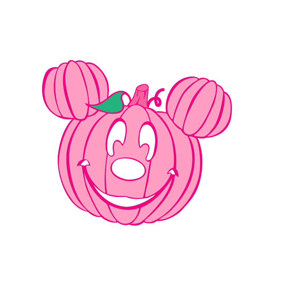 pink mickey mouse pumpkin cute halloween doodle