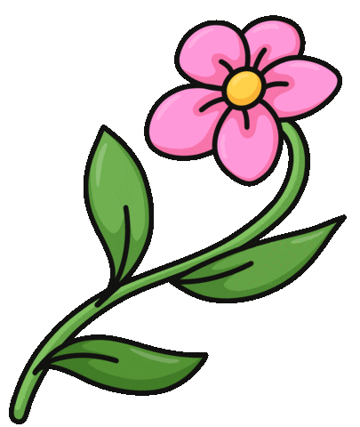 pink spring flower doodle