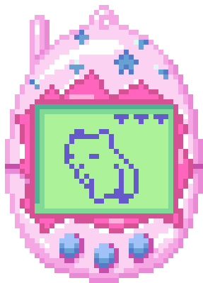 pink tamagotchi virtual pet pixel doodle