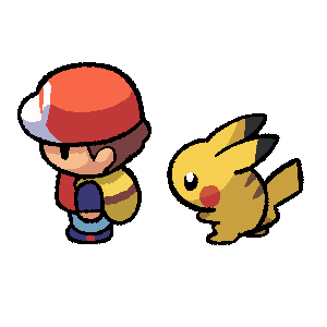 pokemon ash and pikachu pixel walk doodle