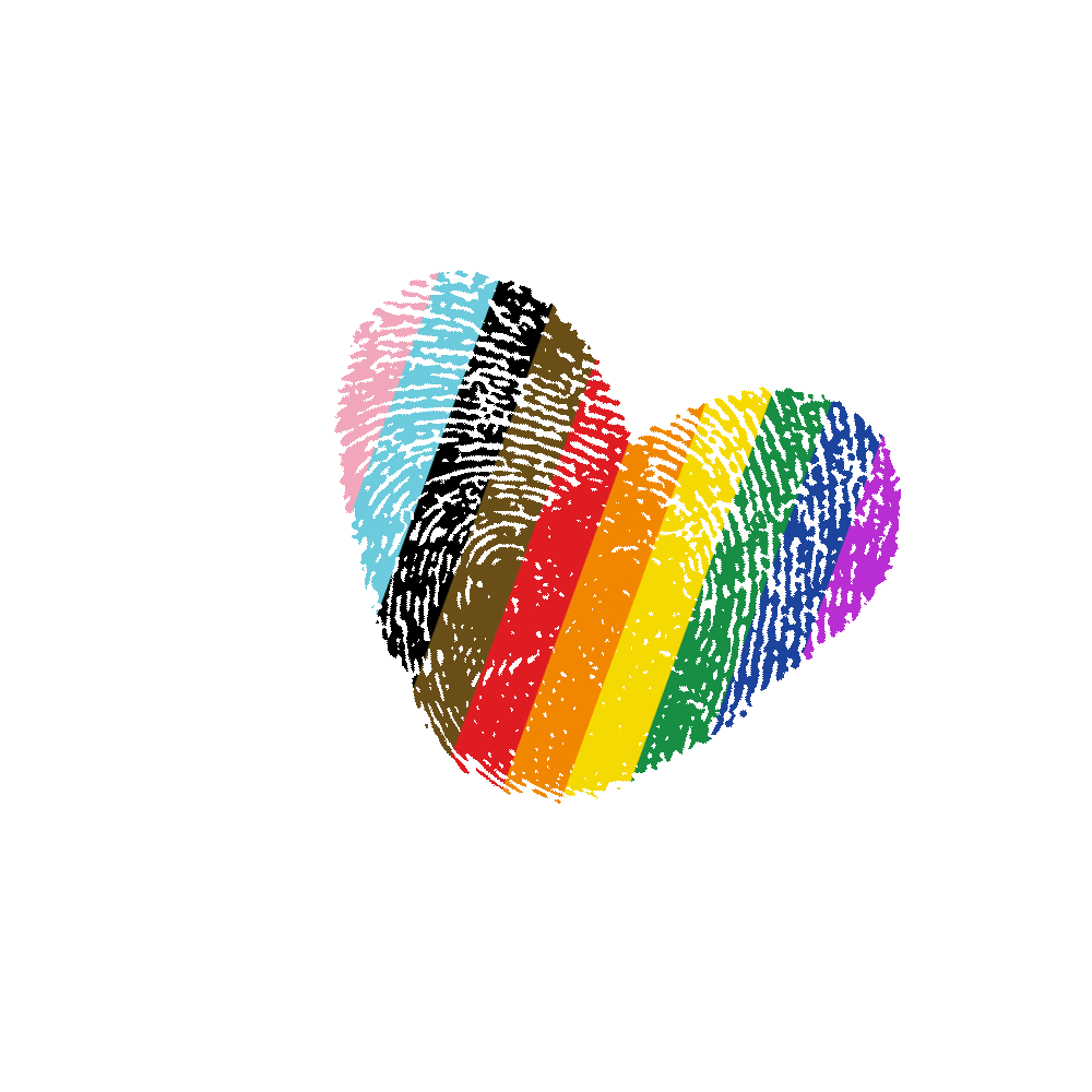 pride month rainbow fingerprint heart doodle
