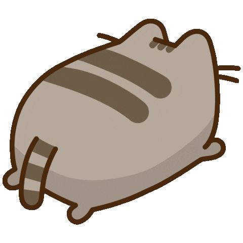 pusheen cat rolling sleepy kawaii doodle