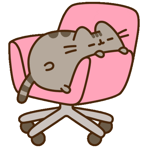 pusheen in cozy chair doodle