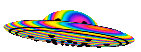rainbow ufo flying saucer doodle