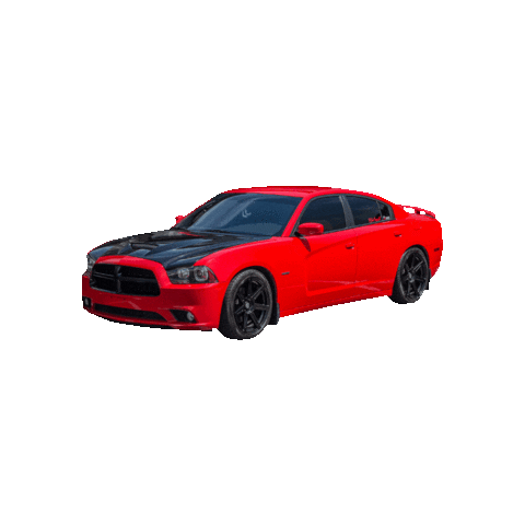red dodge charger car doodle