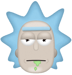 rick sanchez head drooling doodle