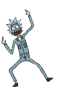 rick sanchez middle fingers dance doodle